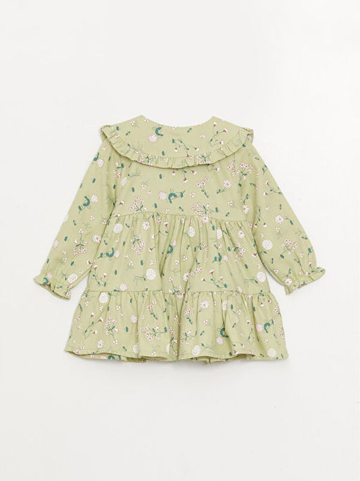 Bebe Yaka Uzun Kollu K?z Bebek Elbise ve Sa? Band? 2li Tak?m - Waikiki фото 2