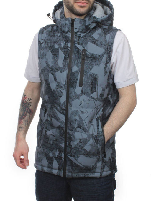 2121 GRAY Жилет мужской (100 гр. синтепон) - Фабричный китай фото 4