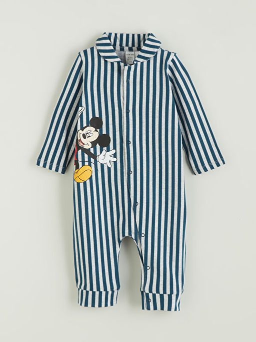 Mickey Mouse Bask?l? Erkek Bebek Tulum