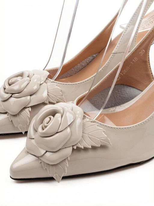 06-HLP1266-118 GRAY/BEIGE Туфли летние женские (натуральная кожа)