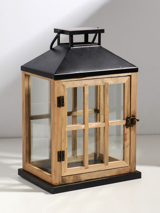 Подсвечник - фонарь «Французское окно», дерево, набор 2 шт., свеча 9×12 см, 14×19.5 см; 13×17×24.5 см, 18×24×36 см