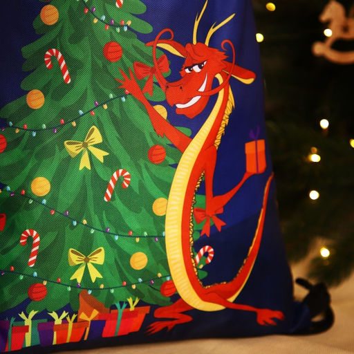 Мешок новогодний на шнурке, цвет синий - Simaland фото 4