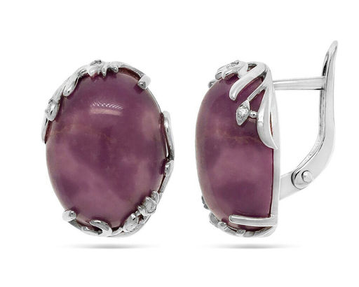 Серьги из серебра фосфосидерит, СПН4051