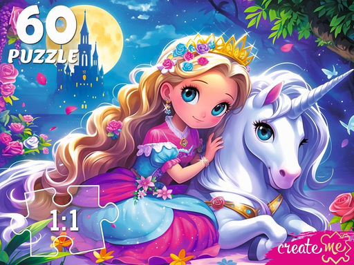 Puzzle 60 элементов "Аниме - принцесса с единорогом" (Ф60-4525)