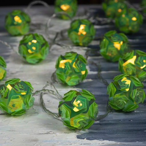 Гирлянда Нить 4.5 м с насадками Цветочные шары, IP20, прозрачная нить, 15 LED, свечение зелёное, 220 В - Luazon lighting фото 2