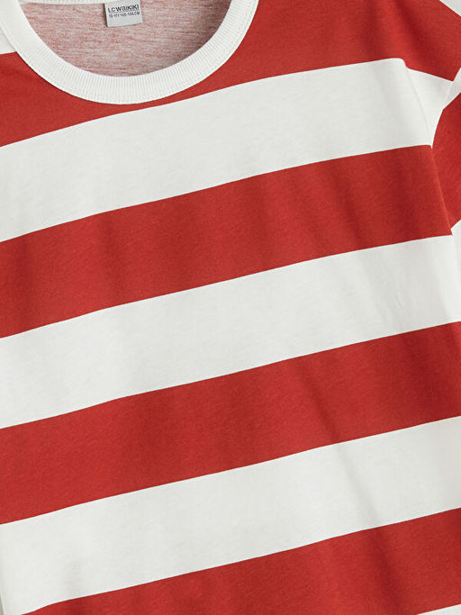 Bisiklet Yaka ?izgili Erkek ?ocuk Ti??rt