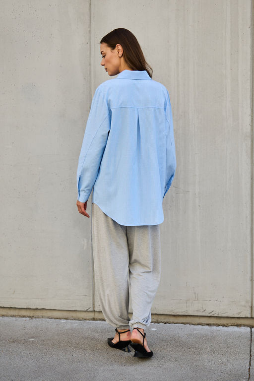 Рубашка оверсайз в полоску хлопковая