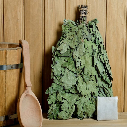 Веник для бани дубовый, с чабрецом