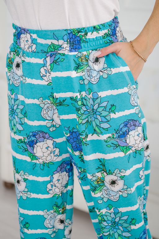 Брюки женские из футера Забава маки на ментоле - Амадэль фото 11