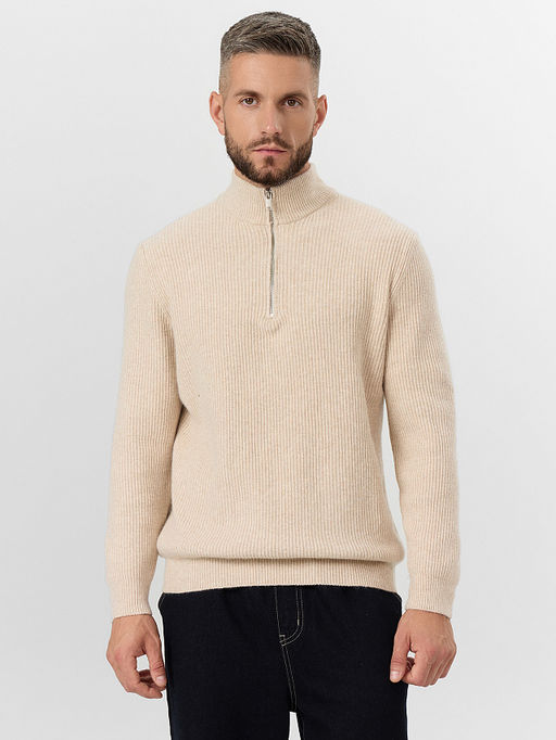 Джемпер на молнии мужской бежевый - Mark formelle фото 3