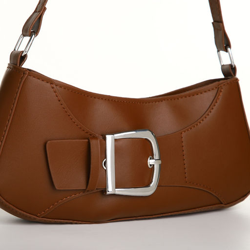 Сумка женская багет на молнии, цвет шоколадный - Simaland фото 4