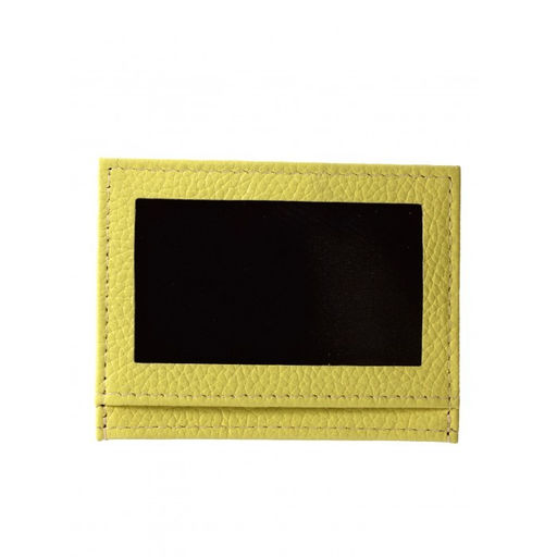 Обложка пропуск/карточка/проездной Croco-В-223 натуральная кожа желтый флотер (102) 264770  фото 2