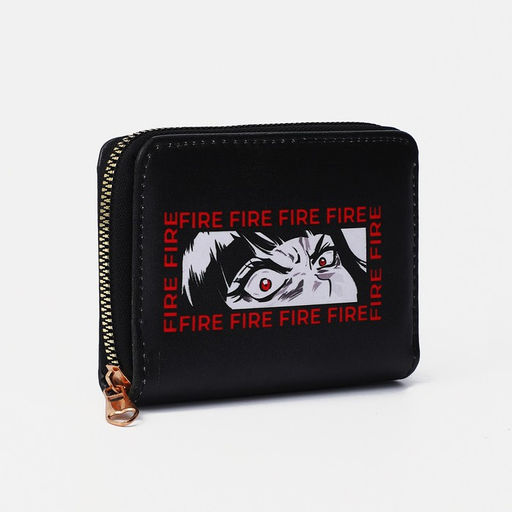 Кошелёк FIRE, маленький, на молнии, чёрный