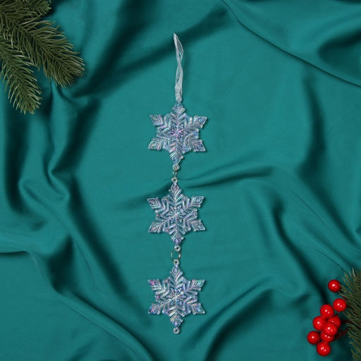 Ёлочная игрушка Зимнее волшебство. Снежинка подвесная, 235.5 см, голубой перелив фото 4