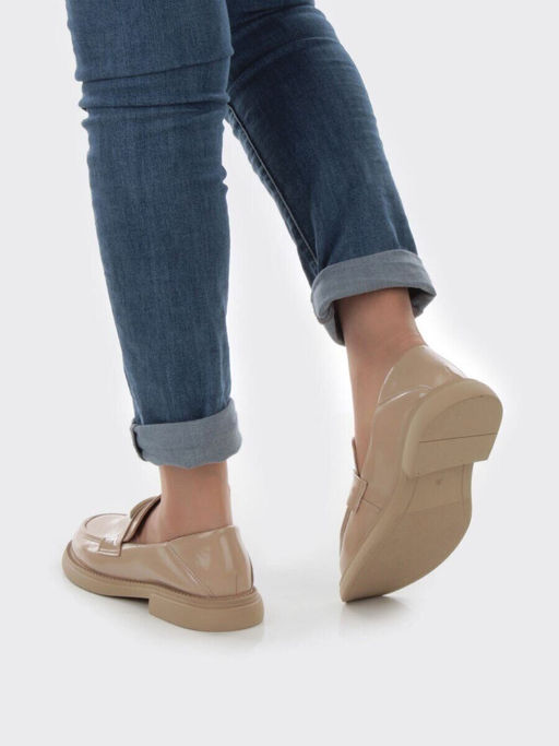 06-PDAG72-2 DK. BEIGE Туфли женские (натуральная кожа)