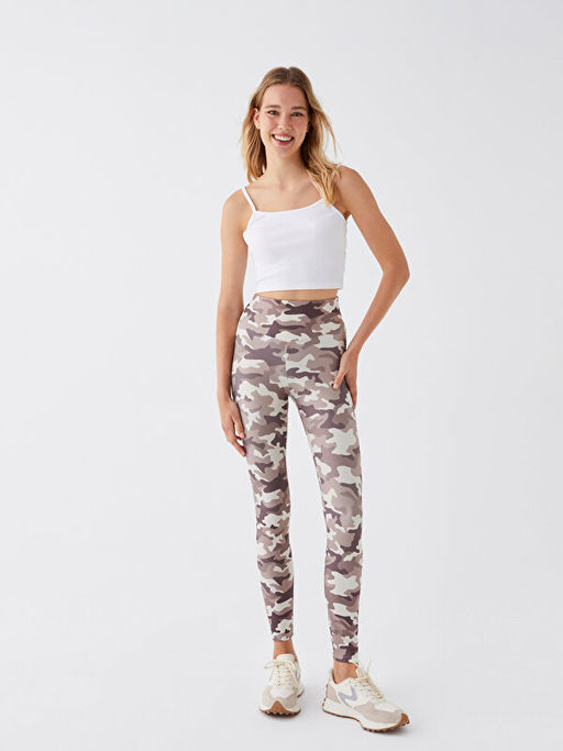 Beli Lastikli Desenli Kad?n Spor Tayt