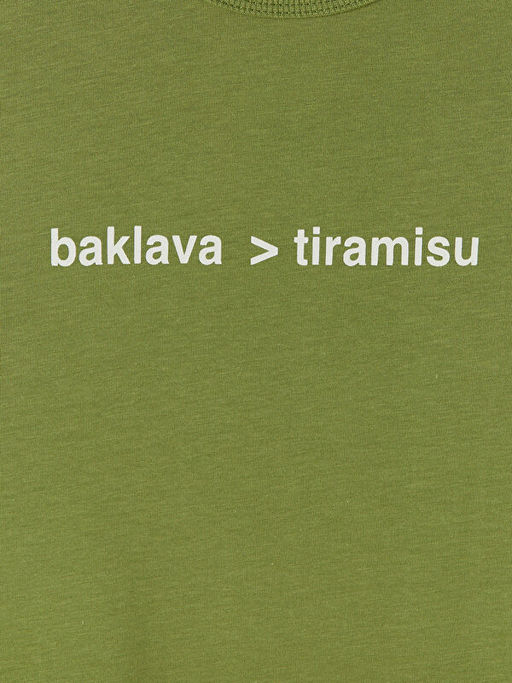 Bisiklet Yaka Yaz? Bask?l? Erkek ?ocuk Ti??rt