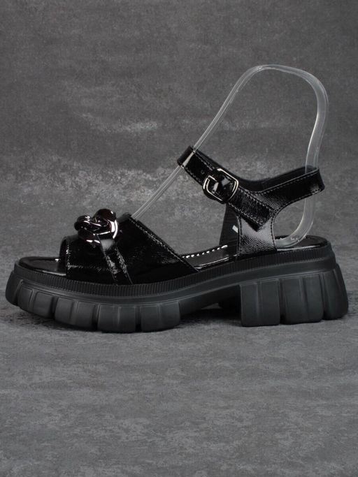 08-PEY144-5 BLACK Босоножки женские (натуральная кожа)