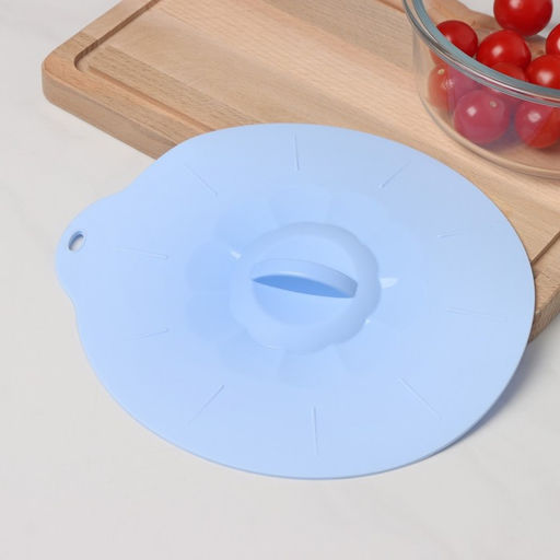 Крышка для хранения Доляна «Симпл», d=21 см, силикон, голубая