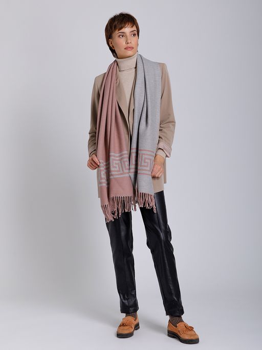 В составе шерсть и кашемир! теплый двусторонний палантин - Tantino фото 5