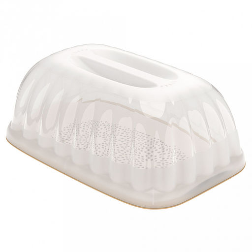 Хлебница 40,6х26,6х16,7см, с вкладышем-сушилкой, прозрачная крышка, полипропилен (Россия)