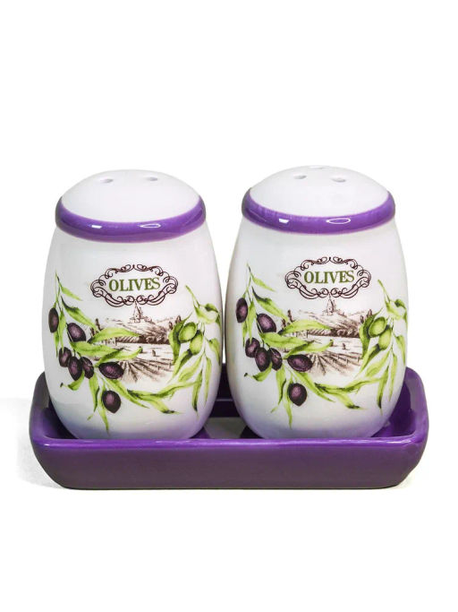 Набор солонка и перечница ОЛИВКИ с подставкой арт.MFK21034 /МФК/  фото 3