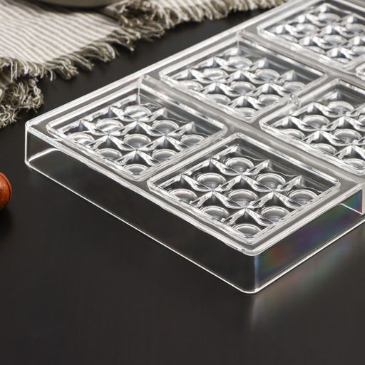 Форма для шоколада и конфет KONFINETTA Поп-ит, пластик, 6 ячеек 7?7 см, 27.5?17.5?2.5 см, прозрачная  фото 2