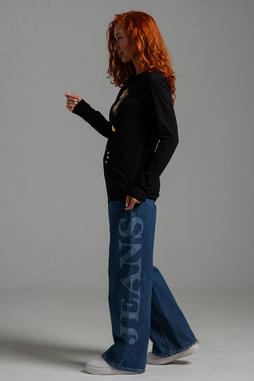 8544 Футболка с длинным рукавом женская (фольга)