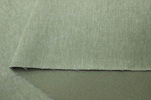 Джинс с ворсом цв.Винтажно-эвкалиптовый, ш.1.48м, хлопок-100%, 330гр/м.кв - Купава фото 2