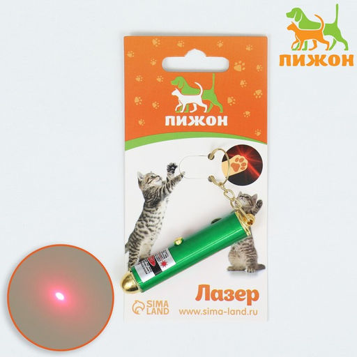 Игрушка для кошек Лазер с батарейками, зелёный