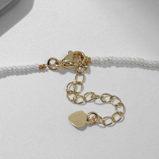 Чокер №2 Майорка цветок, цвет белый в золоте, 35,5+5см удлинитель - Simaland фото 2