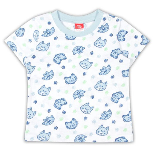 CRB wear/CAN 61508 Футболка ясельная, голубой котята/Ex.Cherubino  фото 2