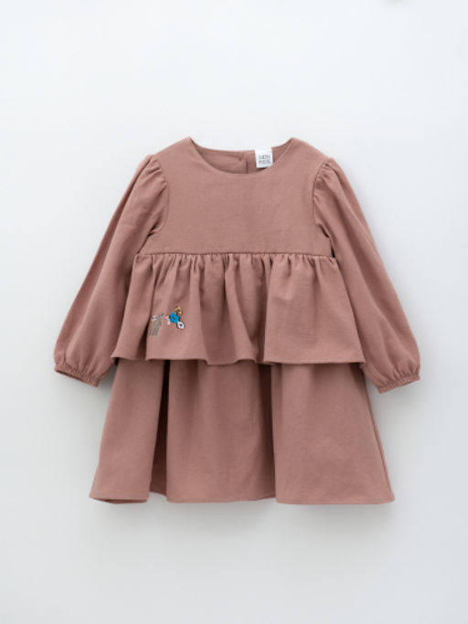 Платье хлопковое сухая роза, розовый - Lesi kids фото 27
