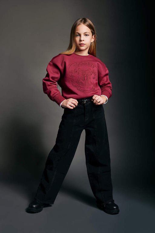 Широкие джинсовые брюки для девочек - Defacto фото 3