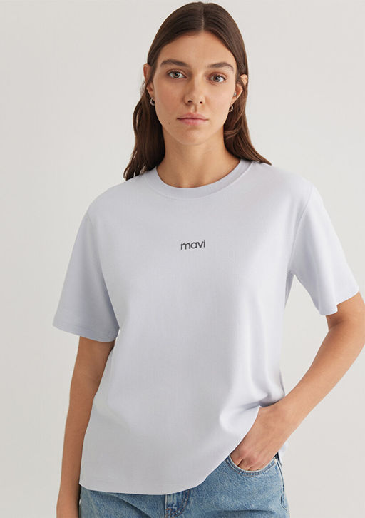 Mavi Logo Bask?l? Beyaz Tisort  фото 2