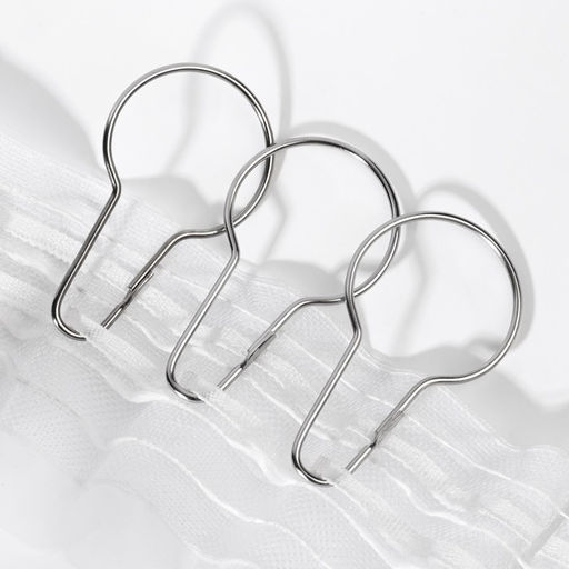 Крючок для штор, 7×4 см, 20 шт., цвет серебряный