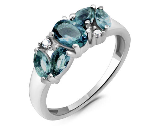 Кольцо из серебра лондон топаз кварц, Жади