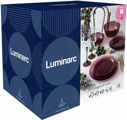 Набор столовый ИДИЛЛИЯ ЛИЛАК ( c фужерами ) 30 пр арт. O0016 /Люминарк/ - Luminarc фото 2