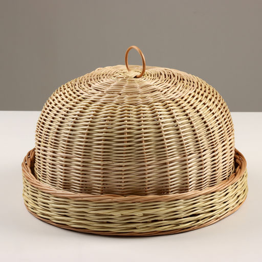 Хлебница круглая с крышкой, плетёная, d=32 см