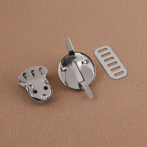 Цена за 5 шт. Застёжка для сумки, 2.5×2.5 см, цвет серебряный