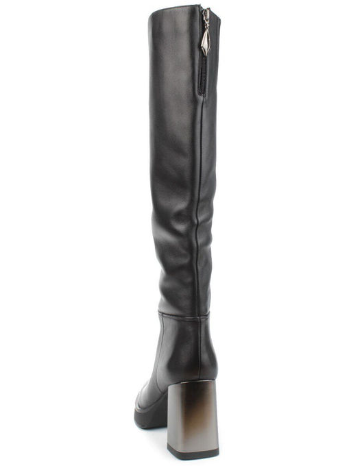 02-B6237-6051Z-6BM-1 BLACK Сапоги зимние женские (натуральная кожа, натуральный мех) - Фабричный китай фото 6