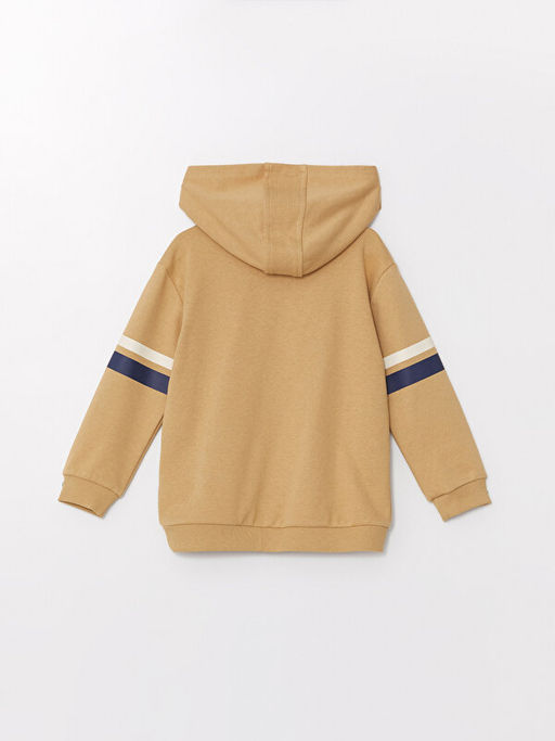 Kap??onlu Uzun Kol Bask?l? Erkek Bebek Fermuarl? Sweatshirt - Waikiki фото 3