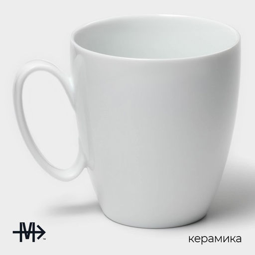 Кружка Magistro White gloss, 400 мл, фарфор, белая  фото 2