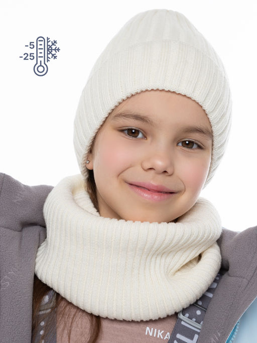 Комплект (шапка и снуд) 12з16424 сухая роза - Nikastyle фото 9