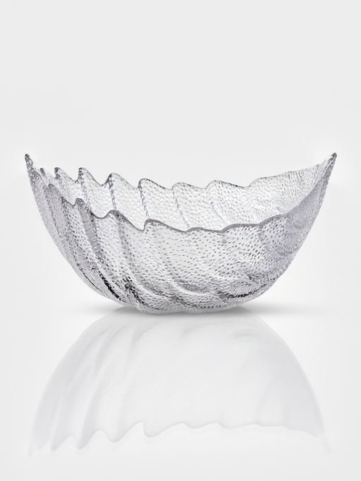 Набор салатников «Лист», 3 шт., размер 1 шт.: 21.5×15.5×11 см, стекло, прозрачный