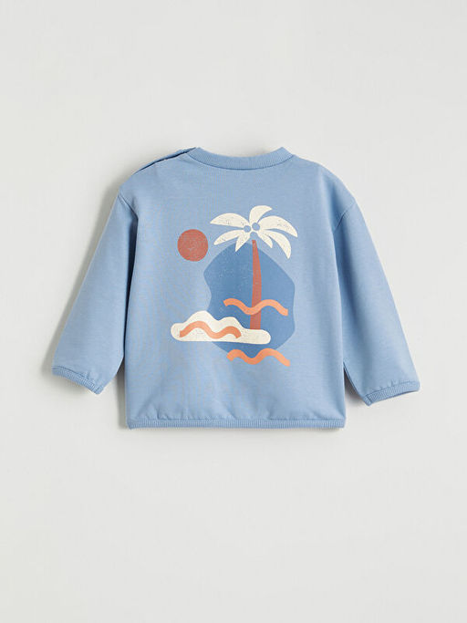 Bisiklet Yaka Bask?l? Erkek Bebek Ti??rt