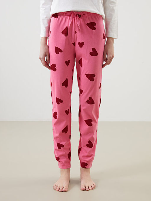Beli Lastikli Desenli Kad?n Jogger Pijama Alt