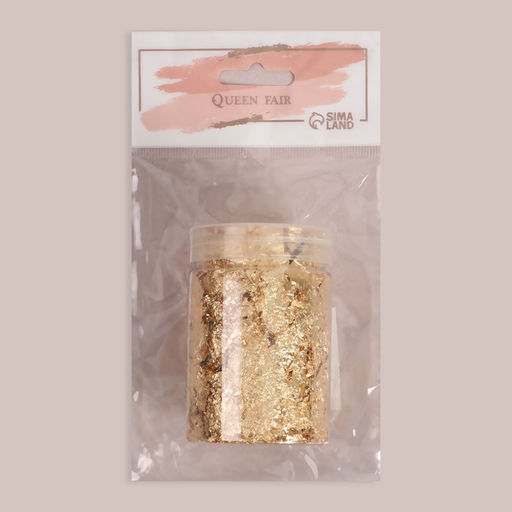 Поталь для декора, 3 гр, в пластиковой банке, цвет золотистый - Queen fair фото 6