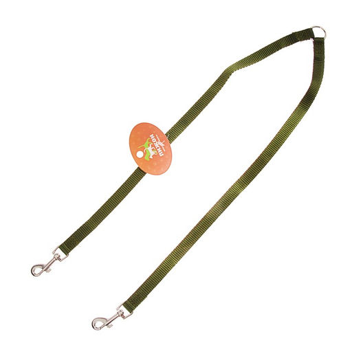 Сворка для двух собак, каждая 45 х 1,5 см, зелёная - Пижон фото 4