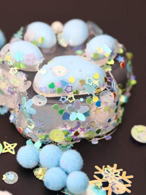 Мялка - антистресс Таба ЛАПКА со звёздочками, голубая, 6 x 7,3 см